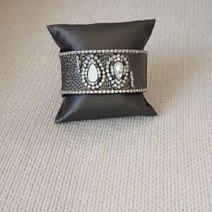 C Z Accent Black Sterling Silver Bracelet
